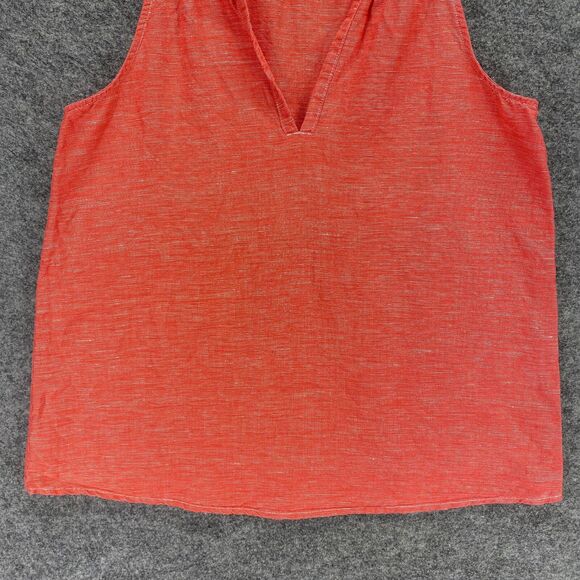 Gap Top Women XS Red Sleeveless V Neck Linen A-Line Regular Casual Lounge Blouse - Picture 6 of 11